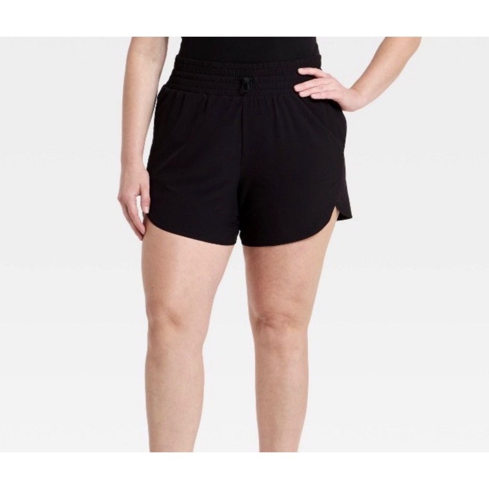 All In Motion Black Shorts -Women's XL- Hi-Rise 3" Lined Pockets Athletic EUC
